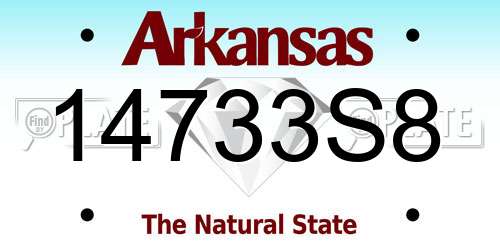 14733S8 Arkansas License Plate