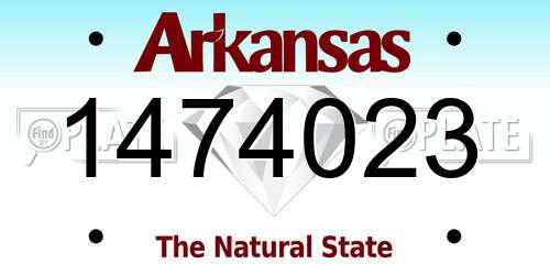 1474023 Arkansas License Plate