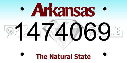 1474069 Arkansas License Plate