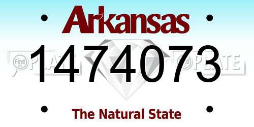 1474073 Arkansas License Plate