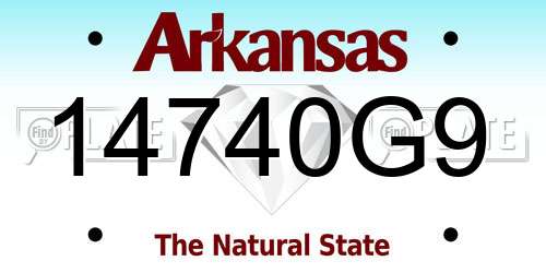 14740G9 Arkansas License Plate