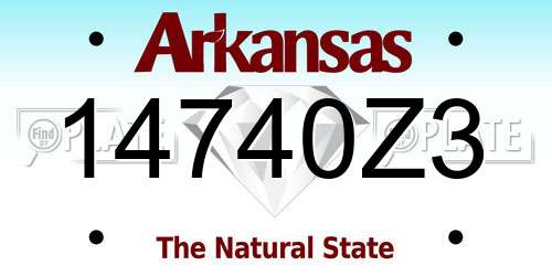 14740Z3 Arkansas License Plate