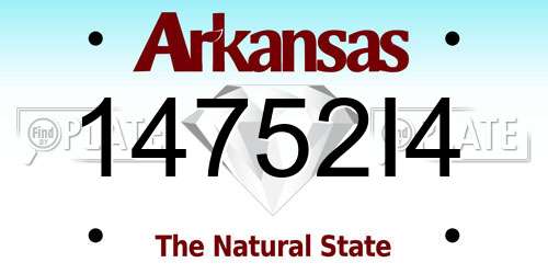 14752I4 Arkansas License Plate