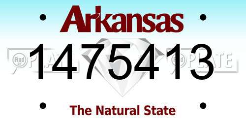 1475413 Arkansas License Plate