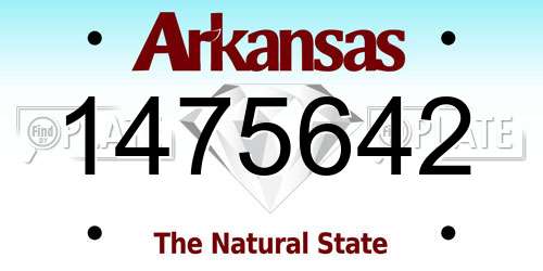 1475642 Arkansas License Plate