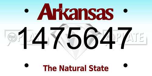 1475647 Arkansas License Plate