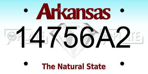 14756A2 Arkansas License Plate