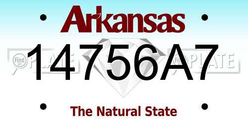 14756A7 Arkansas License Plate