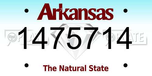 1475714 Arkansas License Plate