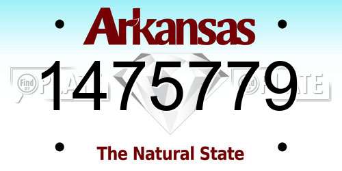 1475779 Arkansas License Plate