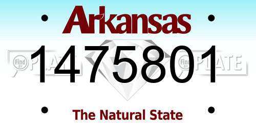 1475801 Arkansas License Plate