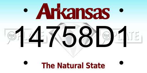 14758D1 Arkansas License Plate