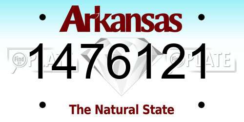 1476121 Arkansas License Plate