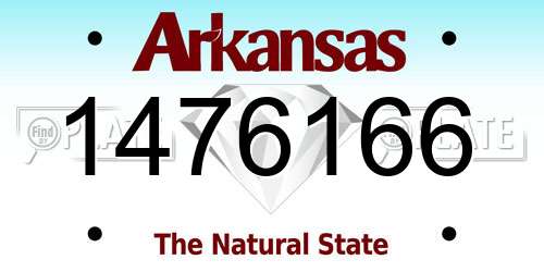 1476166 Arkansas License Plate