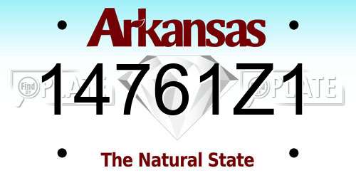 14761Z1 Arkansas License Plate