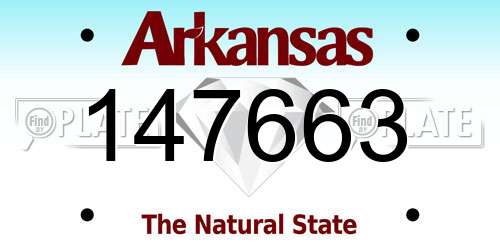 147663 Arkansas License Plate