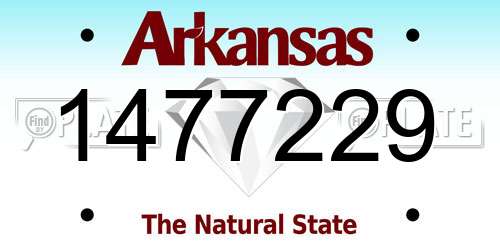 1477229 Arkansas License Plate