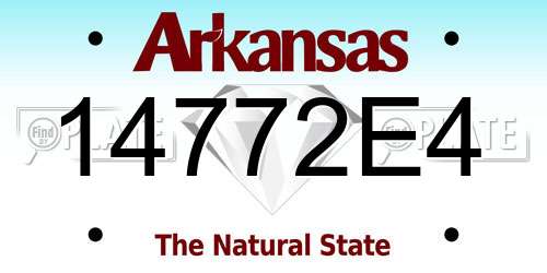 14772E4 Arkansas License Plate