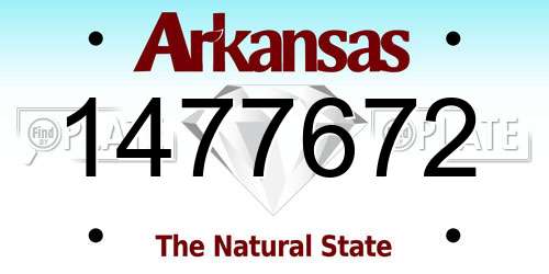 1477672 Arkansas License Plate