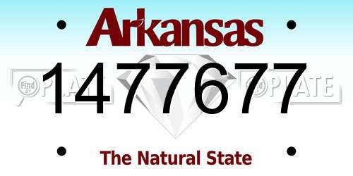 1477677 Arkansas License Plate