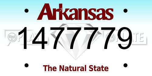 1477779 Arkansas License Plate
