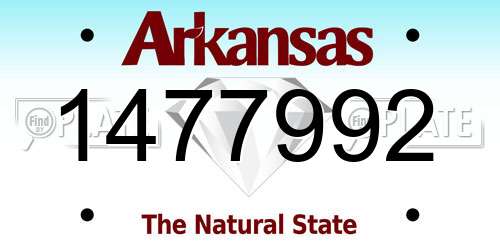 1477992 Arkansas License Plate
