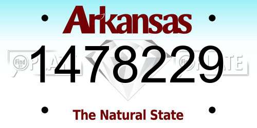 1478229 Arkansas License Plate