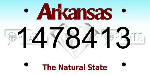 1478413 Arkansas License Plate