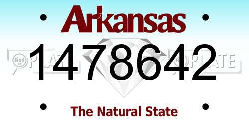 1478642 Arkansas License Plate