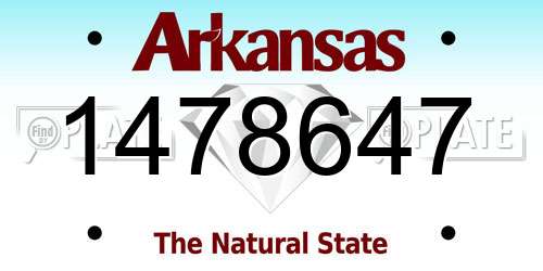 1478647 Arkansas License Plate