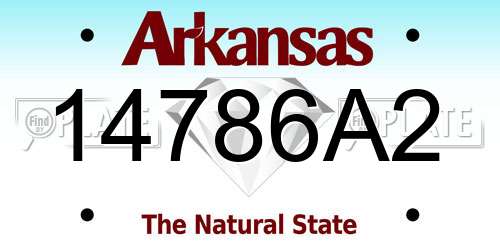 14786A2 Arkansas License Plate