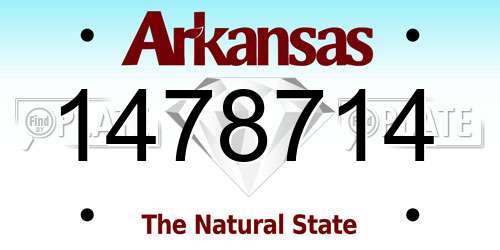 1478714 Arkansas License Plate