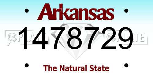 1478729 Arkansas License Plate