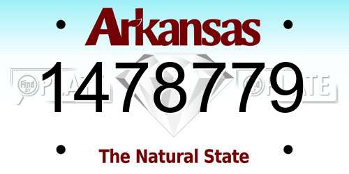 1478779 Arkansas License Plate