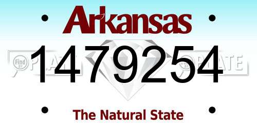 1479254 Arkansas License Plate
