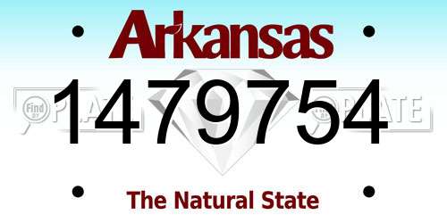1479754 Arkansas License Plate