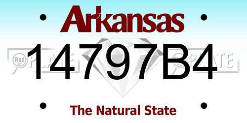 14797B4 Arkansas License Plate