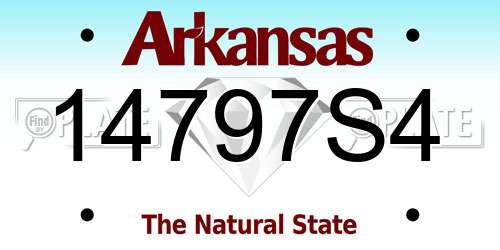 14797S4 Arkansas License Plate