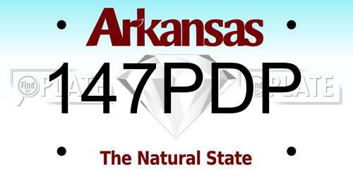 147PDP Arkansas License Plate
