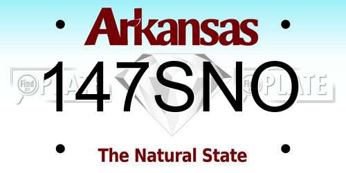 147SNO Arkansas License Plate