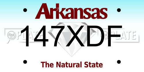 147XDF Arkansas License Plate