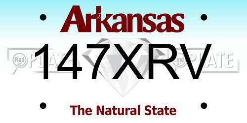 147XRV Arkansas License Plate