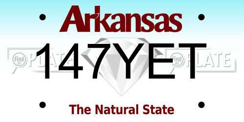 147YET Arkansas License Plate