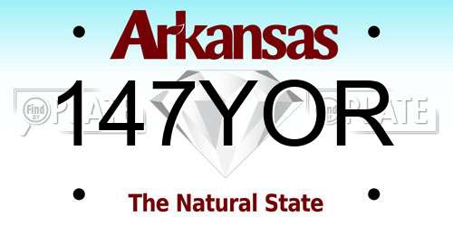 147YOR Arkansas License Plate