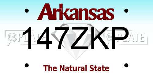 147ZKP Arkansas License Plate