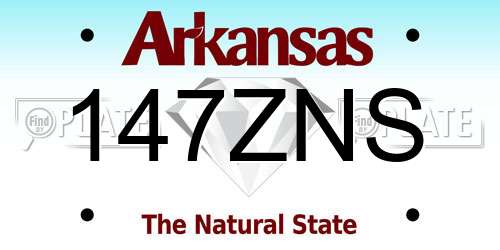 147ZNS Arkansas License Plate