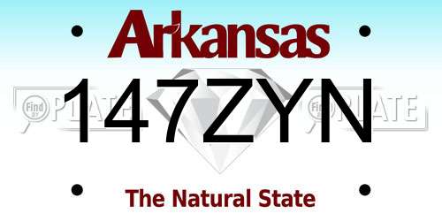 147ZYN Arkansas License Plate