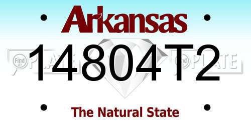 14804T2 Arkansas License Plate