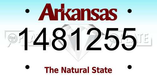 1481255 Arkansas License Plate