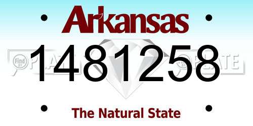 1481258 Arkansas License Plate